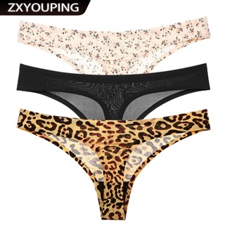 Quần Lót Liền Mạch Gợi Cảm Một Mảnh Quần Lót Nữ Băng Lụa Gợi Cảm Thấp Eo G Dây In Chữ T Lưng Quần Lót ZXYOUPING