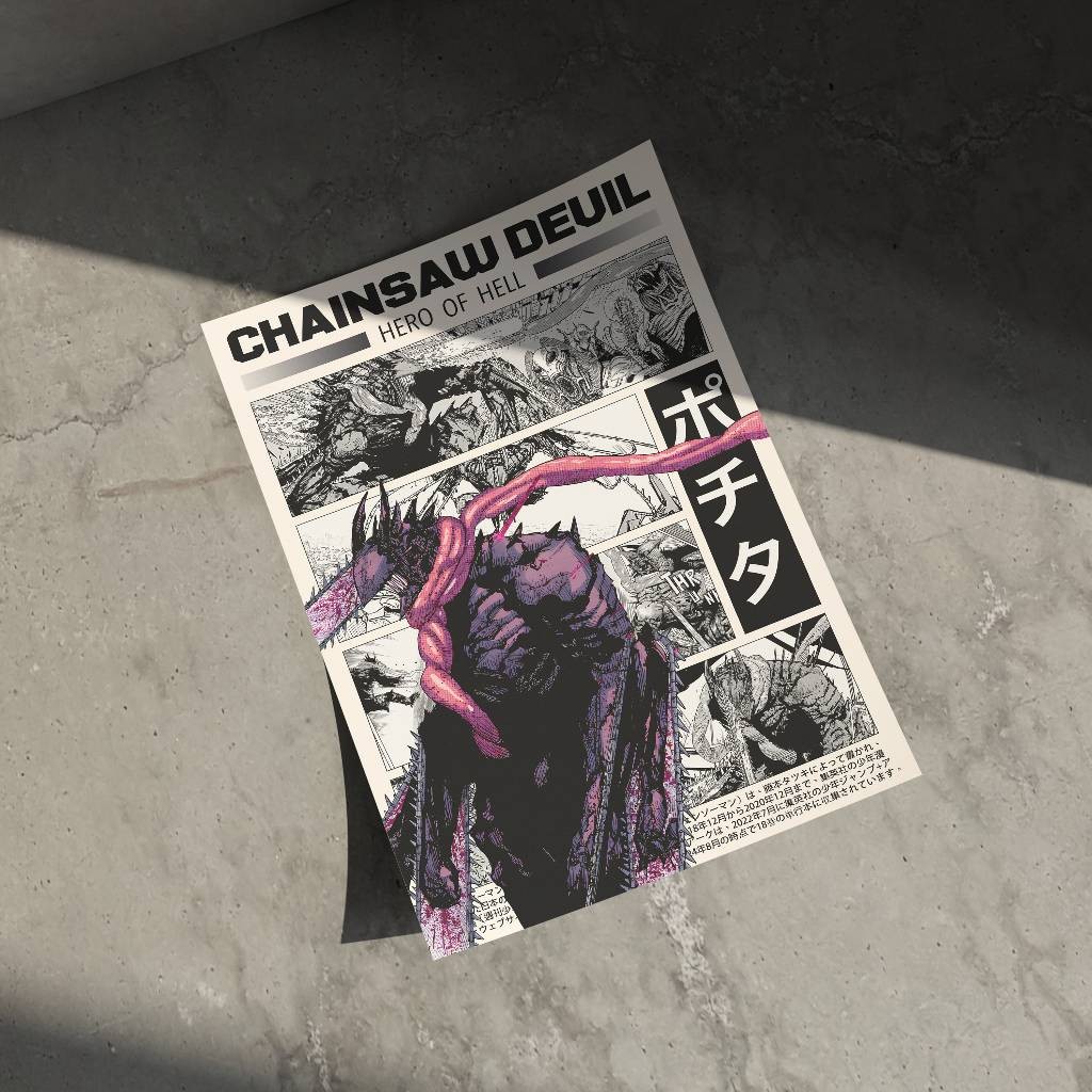 TRANH MANGA - Anime Chainsaw man | Chainsaw Man Genji Poster - Tranh Decal Dán Tường
