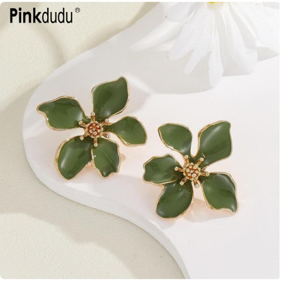 Pinkdudu Vintage Nhỏ Giọt Dầu Hoa Hợp Kim Kẽm Bông Tai Đơn Giản Hợp Thời Trang Bông Tai Nữ Trang Sức PD2274