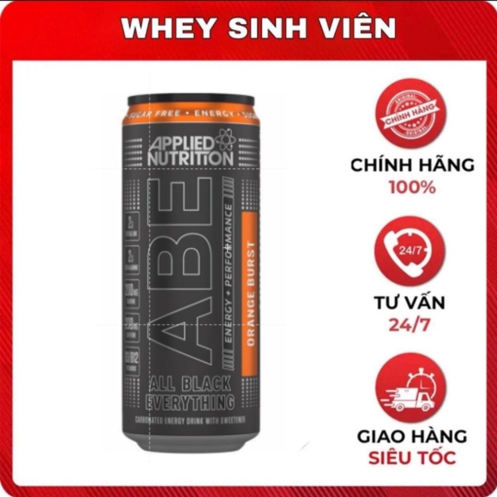 [Chính hãng Abe Lon Tăng Lực Applied Nutrition ABE Pre Workout (330 ml) hỗ trợ tập luyện tại Whey Si