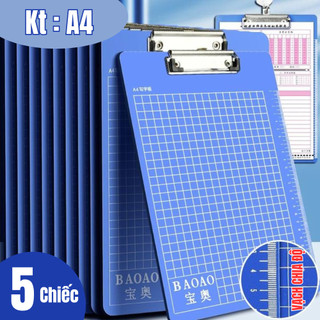  Bảng Kẹp Giấy A4 A5 Học Sinh - Bìa Trình Ký Có Thước Bề Mặt Kẻ Ô Vuông Chắc Chắn Khó Vỡ 
