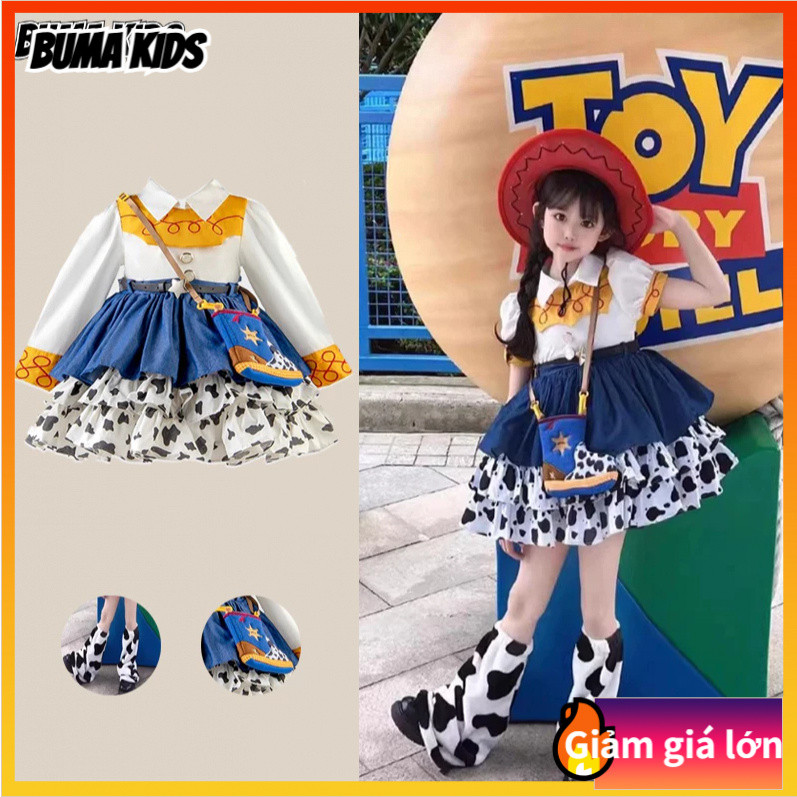 BUMA KIDS🔥Váy công chúa Lolita dành cho bé gái , Quần áo Woody Denim Cos