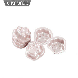 Chefmade WK9965-6 Champagne Vàng Sáu Mảnh Bộ Chống Dính Mèo Móng Vuốt Bánh Khuôn Hoạt Hình Khuôn Mèo Móng Vuốt Khuôn Bánh