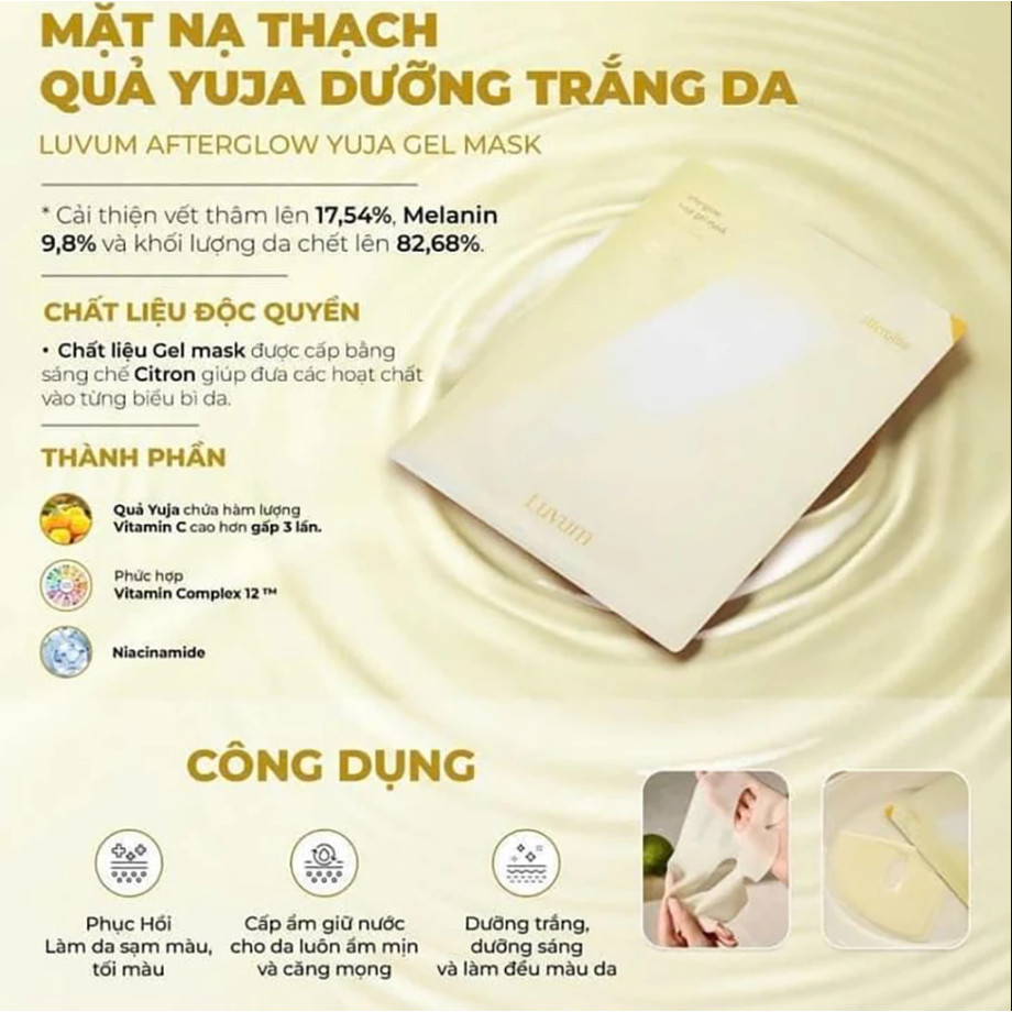 Ảnh 4 của Hộp 5m Mặt Nạ Thạch Luvum Gel Mask cao cấp, giảm mụn, phục hồi, căng bóng da 33g/miếng