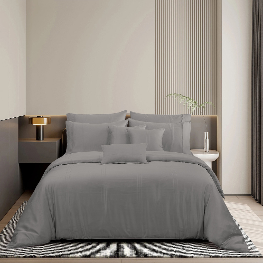 Bộ ga kèm Vỏ chăn Akemi Tencel Lyocell Earnest Enderby và Vertica Collection, gồm 6 món (Super King 