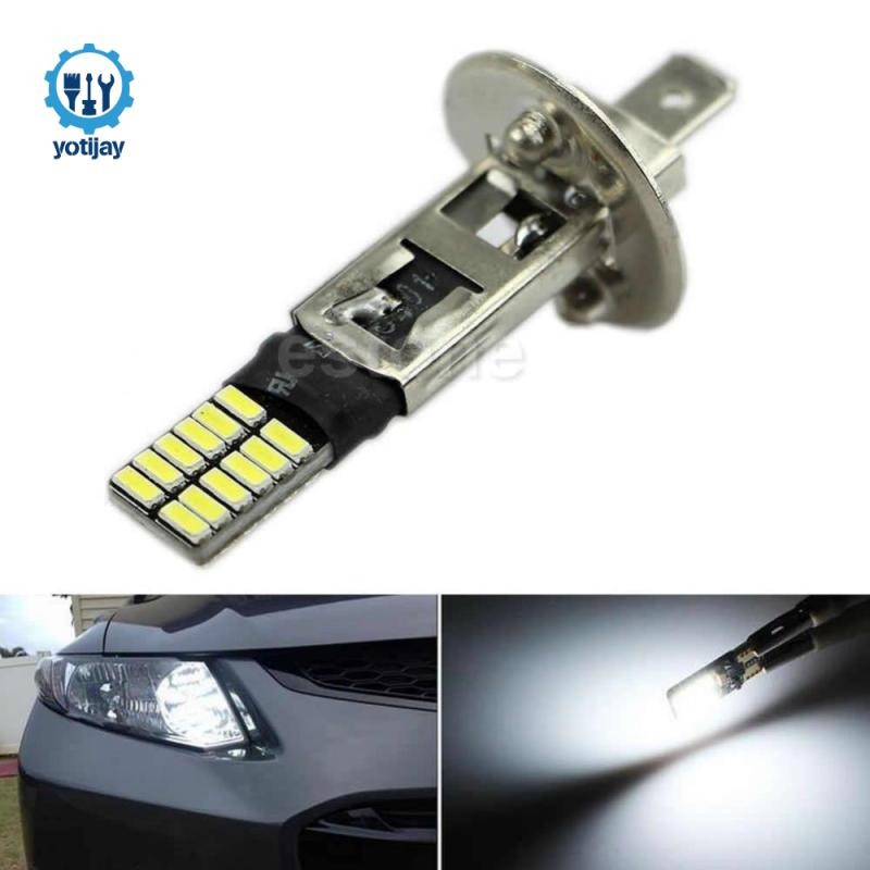 Yotijay Universal Auto HID Xenon 3014 24-SMD H1 Đèn LED Lái xe DRL Thay thế