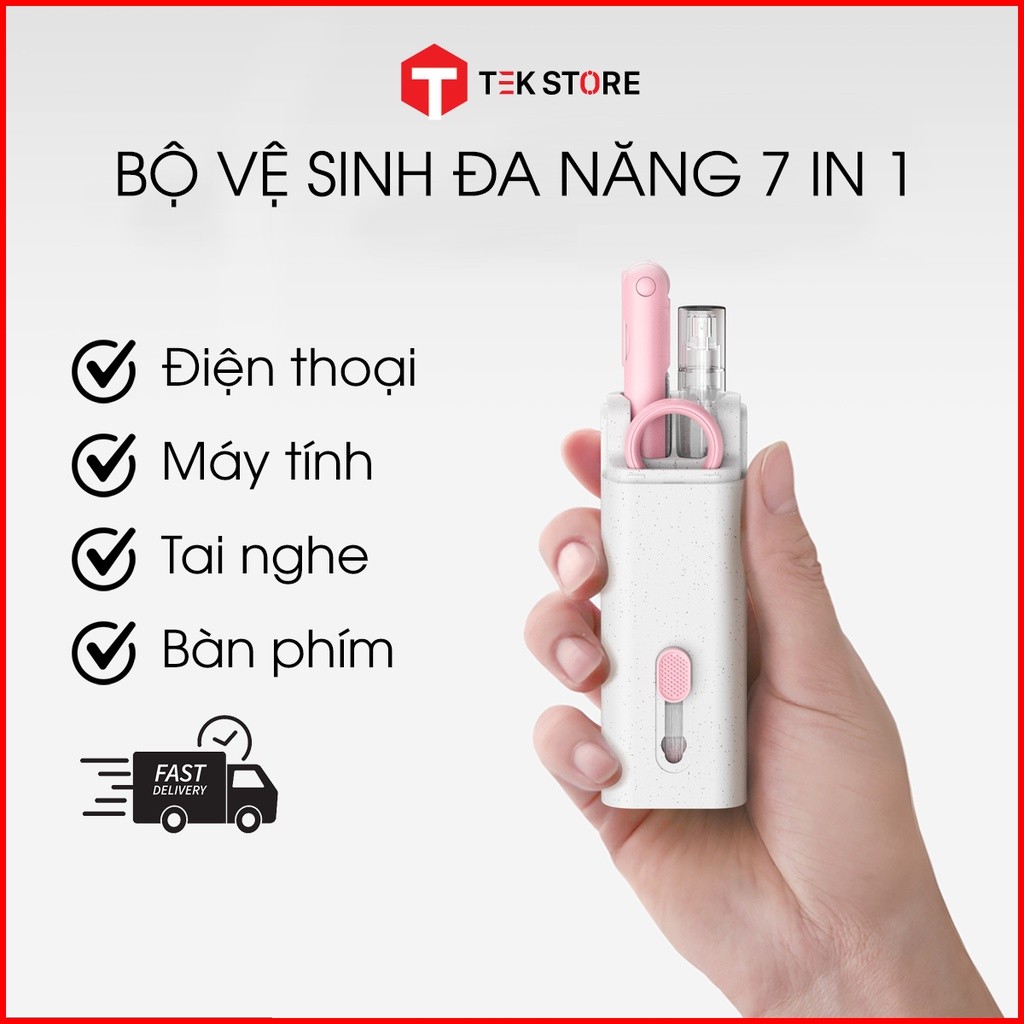 Bộ Dụng Cụ Vệ Sinh Laptop - Máy tính - Bàn Phím - Tai Nghe Airpod Đa Năng 7 in…