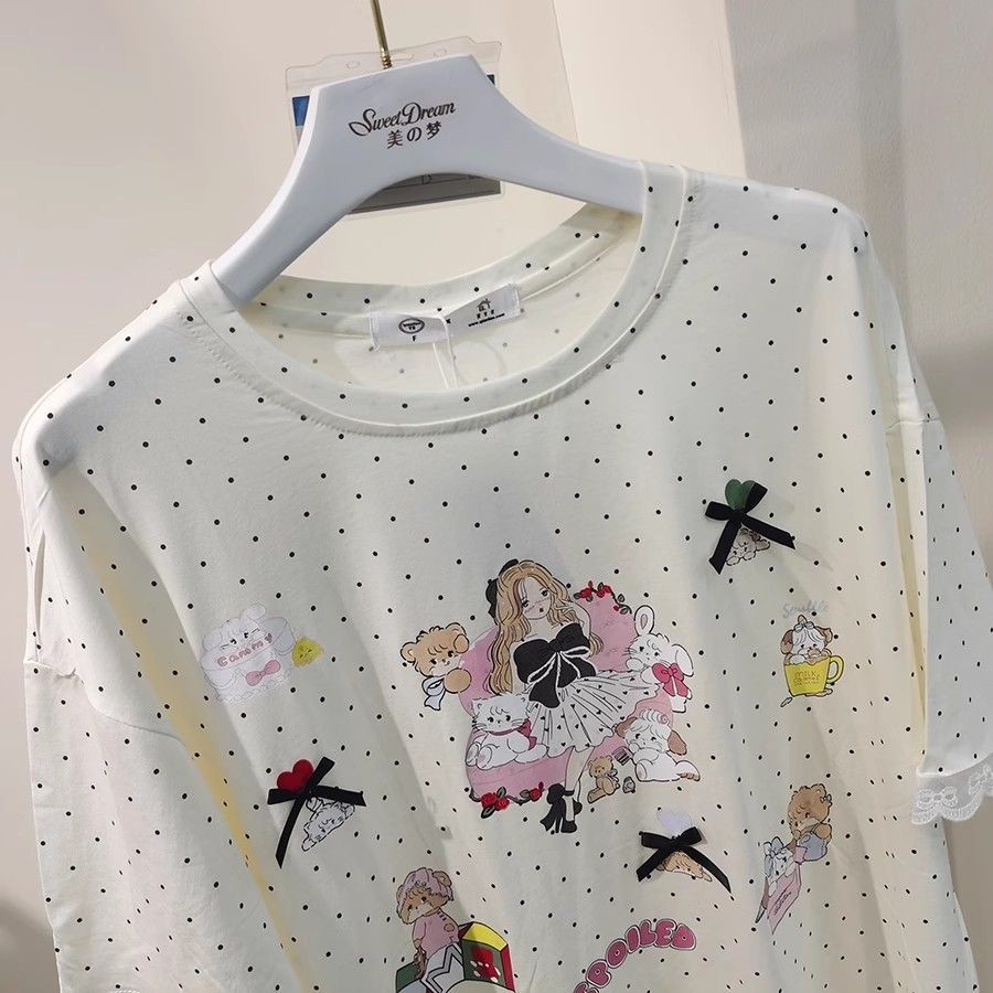 ✨7.1 Homewear Bộ Đồ Ngủ Áo Chui Ren Nơ Tay Ngắn Nhà | BigBuy360 - bigbuy360.vn