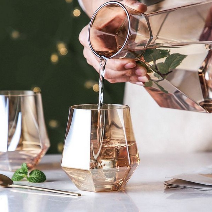 🎁HCM🎁 Bộ Bình Và Ly DIAMOND HEXAGONAL Cao Cấp