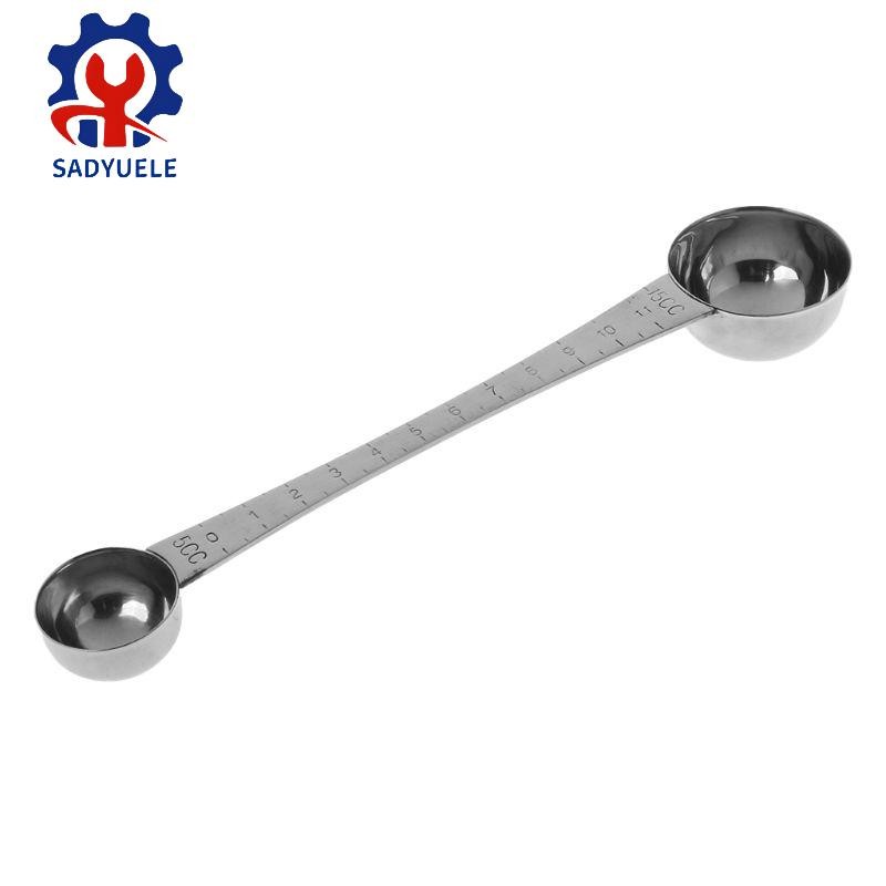Stainless Steel Double Ends Measuring Spoon With Scale Coffee Scoop Tablespoon