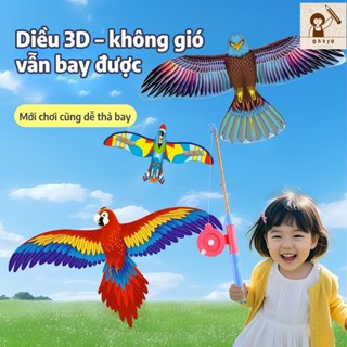  Đồ chơi diều cần câu 3D mini cho bé họa tiết dễ thương 50x28 cm kèm cần câu và dây 50 mét 
