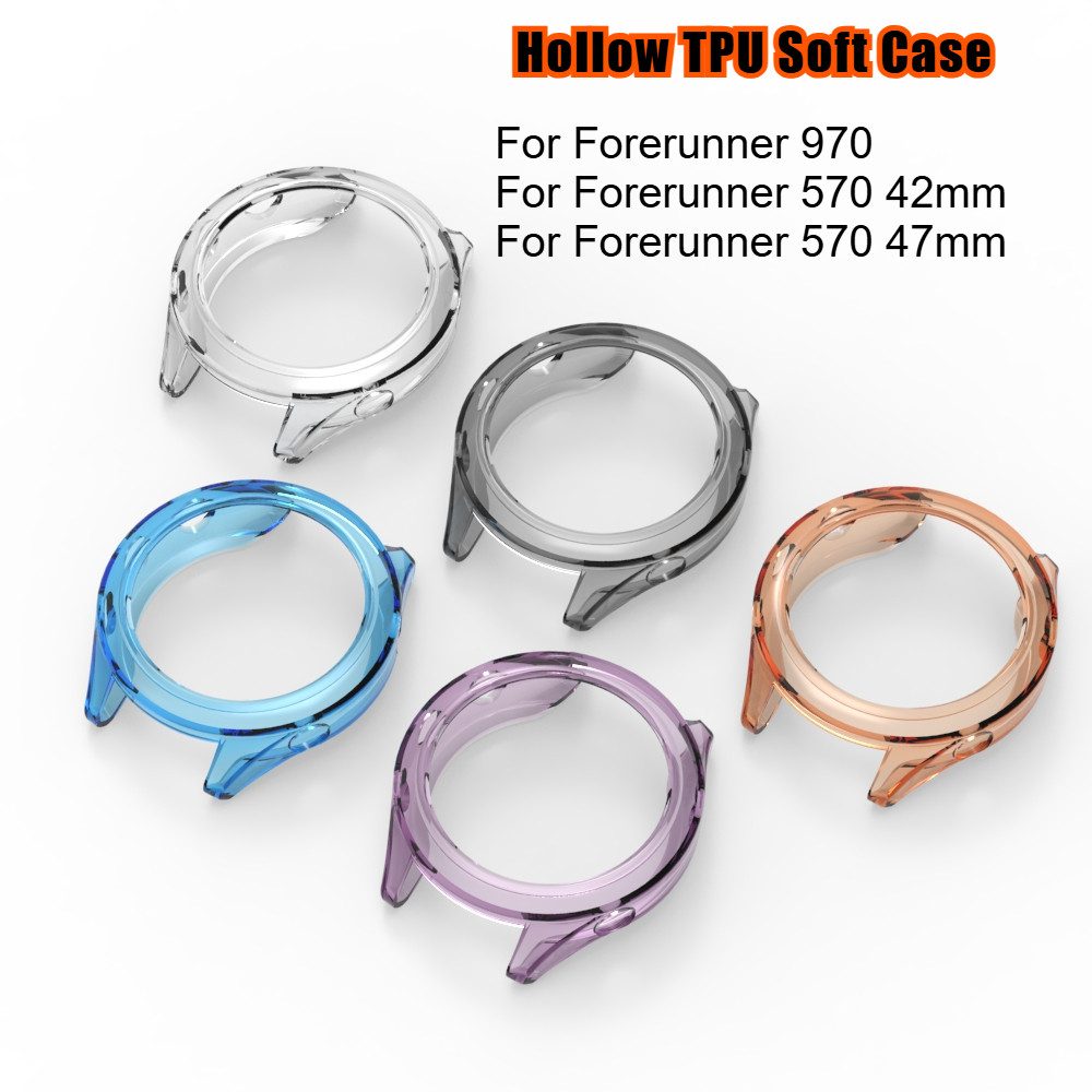 Dành Cho Garmin Forerunner 970 570 Vỏ Đồng Hồ Thông Minh Ốp Lưng Bảo Vệ TPU Mềm Nửa Bao Màng Bảo Vệ 