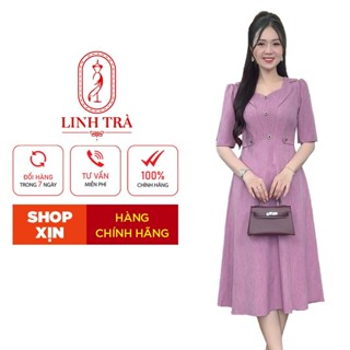 Đầm Trung Niên Sang Trọng [ Linh Trà ] (LT 2871)  Đi Tiệc Trang Nhã Thanh Lịch Quý Phái Sang Chảnh Cao Cấp Cho Quý Bà