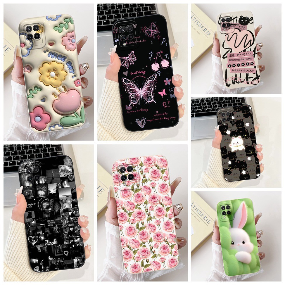 Dành Cho Samsung A12 Ốp Lưng Thẩm Mỹ Mèo Dễ Thương Thời Trang Ngộ nghĩnh Silicon Chống Sốc Ốp lưng S