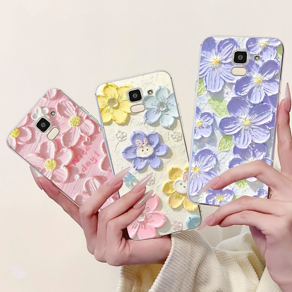 Ốp Hoa Cho Samsung Galaxy J6 2018 J600F / J6 + J6 Plus J610F J610G Ốp Điện Thoại Silicon Mềm TPU Bảo
