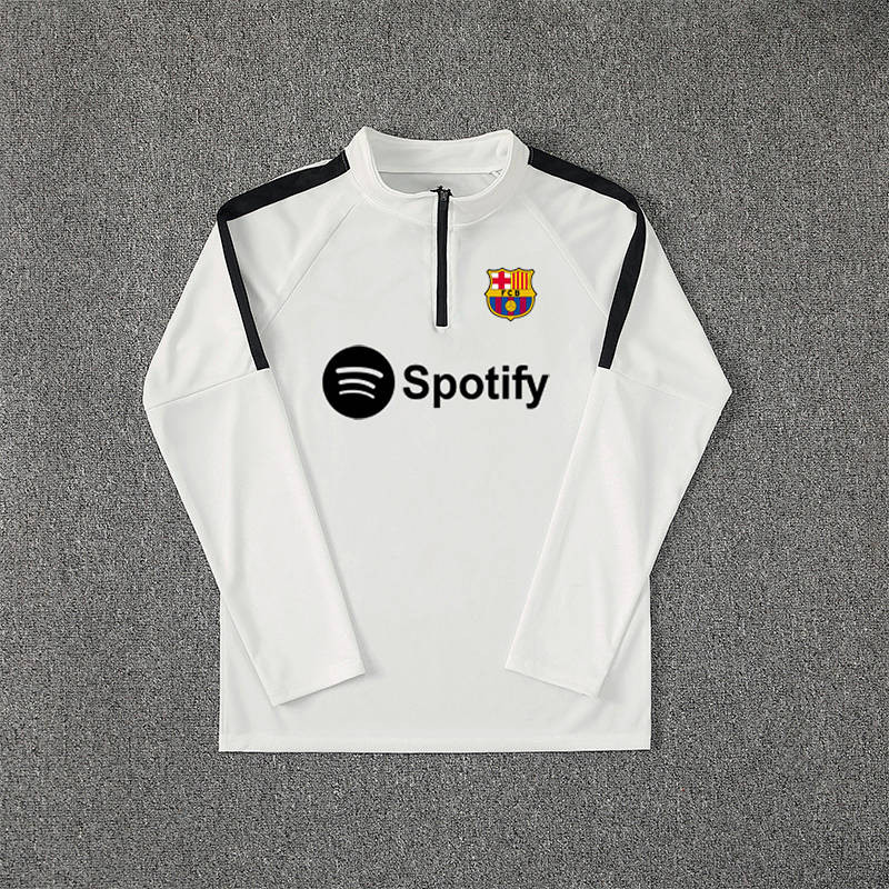 2425 Real Madrid Manchester City Barcelona Same Style Football Training Suit Men's Half Zipper Quick