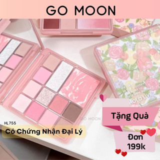 Bảng phấn mắt Hold Live HL755 hoa cẩm tú cầu màu siêu đẹp lâu trôi chống nước ít fall out 15g Go Moon Shop