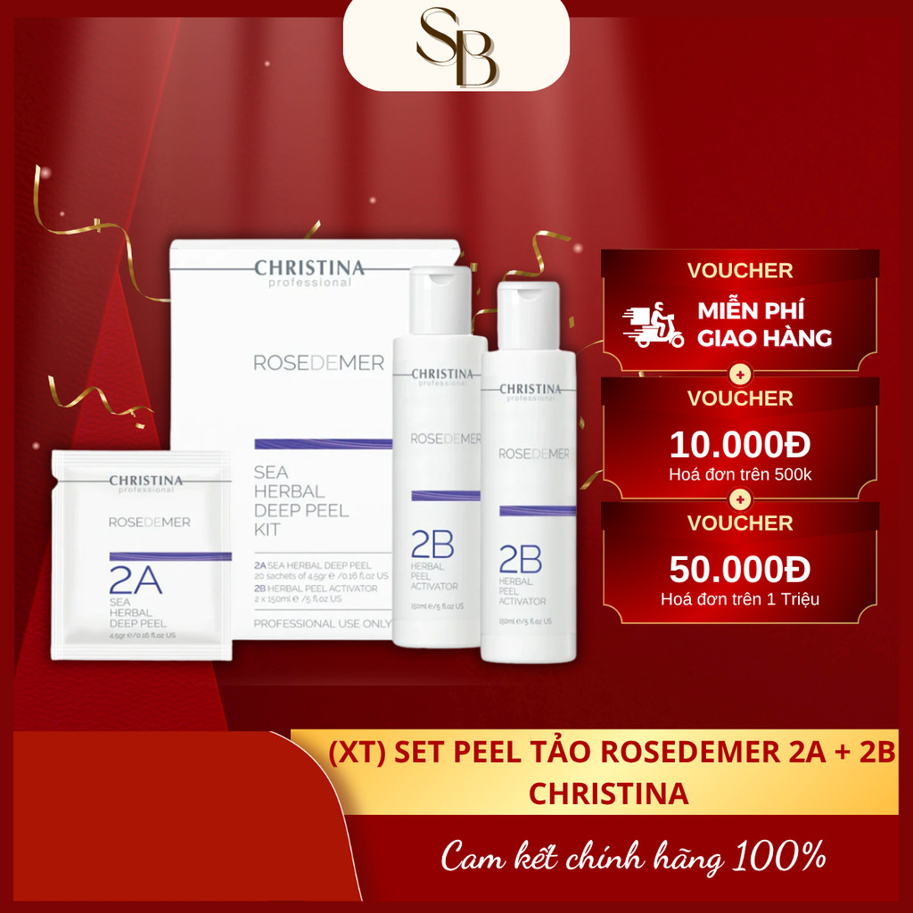 Peel Sea Herbal Christina Rosedemer 2A + 2B Giúp Giảm Thâm Và Mụn Mặt, Body, Lưng, Mông