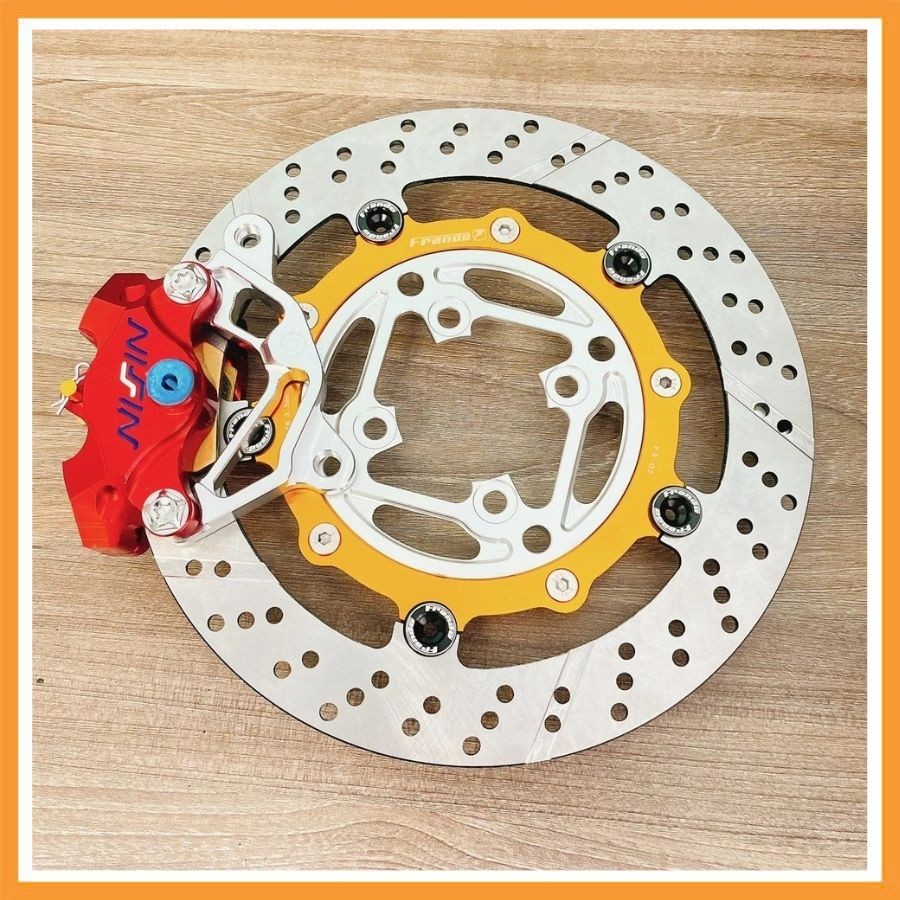 [ Combo Sirius/Jupiter ] Heo 2Pis đối xứng Nisin + Đĩa Frando 260/267mm+ Pát 2Pis CNC nguyên khối + 