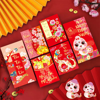  2025 Phong Bì Đỏ Việt Nam Lễ Hội Mùa Xuân Phong Cách Mới Hoạt Hình Lợi nhuận Được Kín Sáng Tạo Rắn Cung Hoàng Đạo Năm Mới Phong Bì Màu Đỏ 