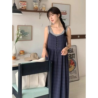 Đầm Midi chữ A không tay cổ điển Suxi Retro 250116