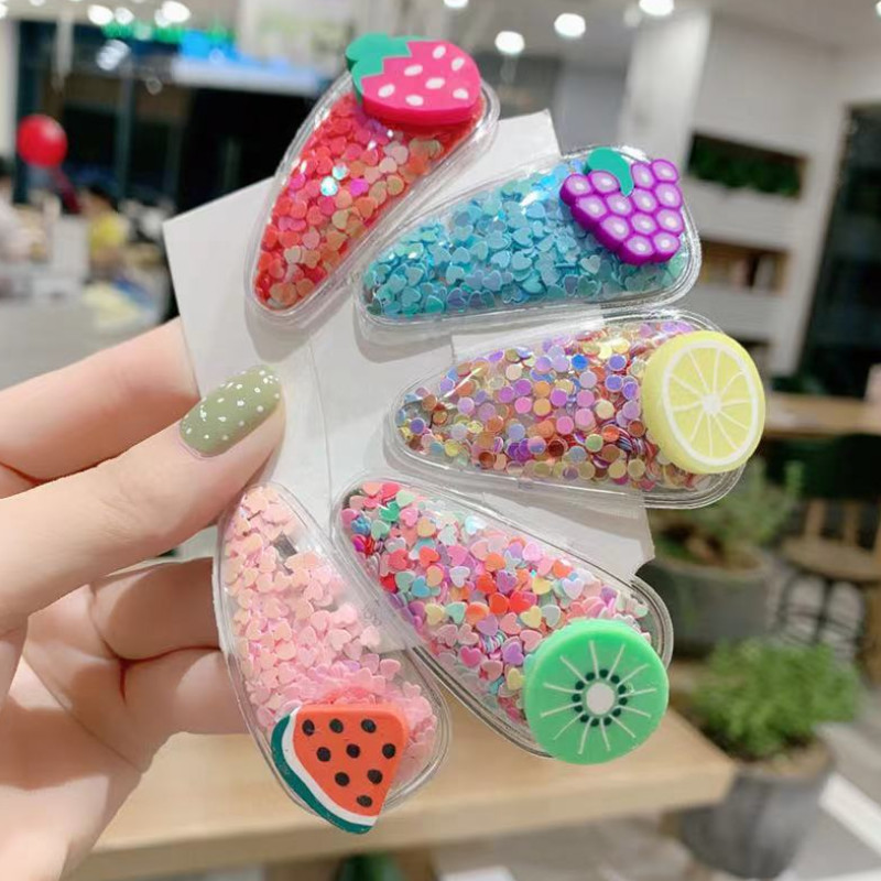 Quick delivery: Cute fruit hair clips, little girl headwear, sand hair clips, side clips
