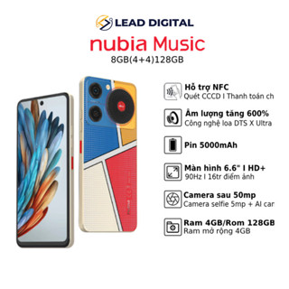 Điện thoại Nubia Music NFC 8(4+4)/128GB | 6.6" HD+ 90Hz | 2 Jack tai nghe - Hàng chính hãng