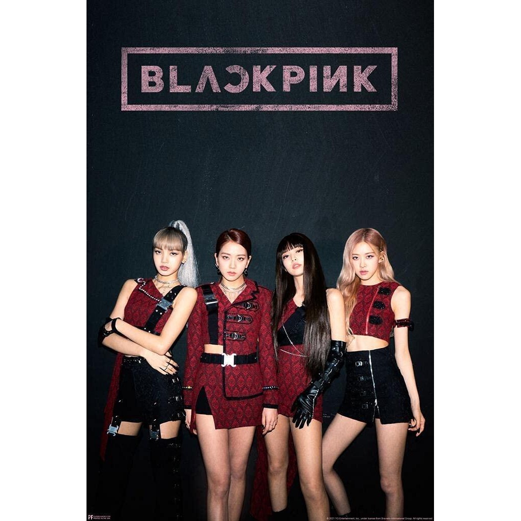 Blackpink Poster Hàng Hóa Trang Đỏ Đen Ảnh Hoa Hồng Lisa Jisoo Jennie Kpop Merch Album Kpop Trang Tr