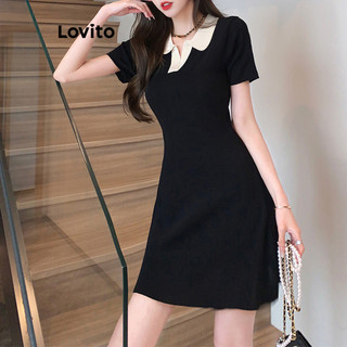 Đầm Lovito ghép nối màu sắc phong cách thường ngày cho nữ LNE57246