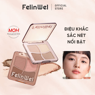 FelinWel - Bảng Màu Tạo Khối Cho Bút Đánh Dấu, 4 Màu, Trang Điểm 3D Bronzer, Phấn Tạo Khối Mờ, Phấn Má Hồng, Bảng Màu Tạo Khối, Mỹ Phẩm, Sự phê duyệt của MOH