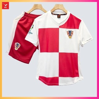 Free in - TOP Bộ Quần Áo Bóng Đá, Đồ Đá Banh ĐT Croatia Trắng Đỏ 2024 Thun Mè Cao Cấp