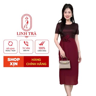 Đầm Trung Niên Sang Trọng [ Linh Trà ] (TM 3373) Đi Tiệc Trang Nhã Thanh Lịch Quý Phái Sang Chảnh Cao Cấp Cho Quý Bà