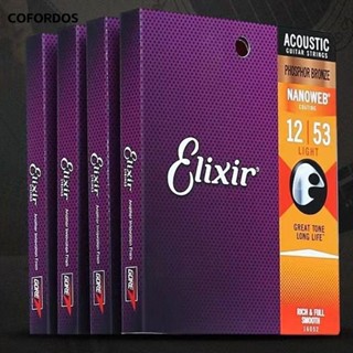 Dây đàn Guitar Acoustic COFORDOS, 16052 16027 11052 Dây đàn Guitar Elixir cuộn dây Niken, Sửa chữa bền bỉ Bộ phận đàn Guitar đồng phổ thông đầy đủ tông màu phong phú cho đàn Guitar 6 dây