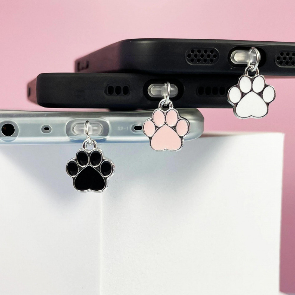 2D Hình Trái Tim Mèo Paw Điện Thoại Di Động Bụi Cắm Phụ Kiện Điện Thoại Di Động Mặt Dây Chuyền Giao 