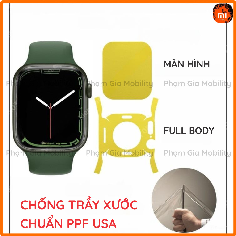 Dán dẻo PPF Apple Watch Series 7, Series 8 LTE 41mm/ 45 mm (seri 7, seri 8) chống trầy