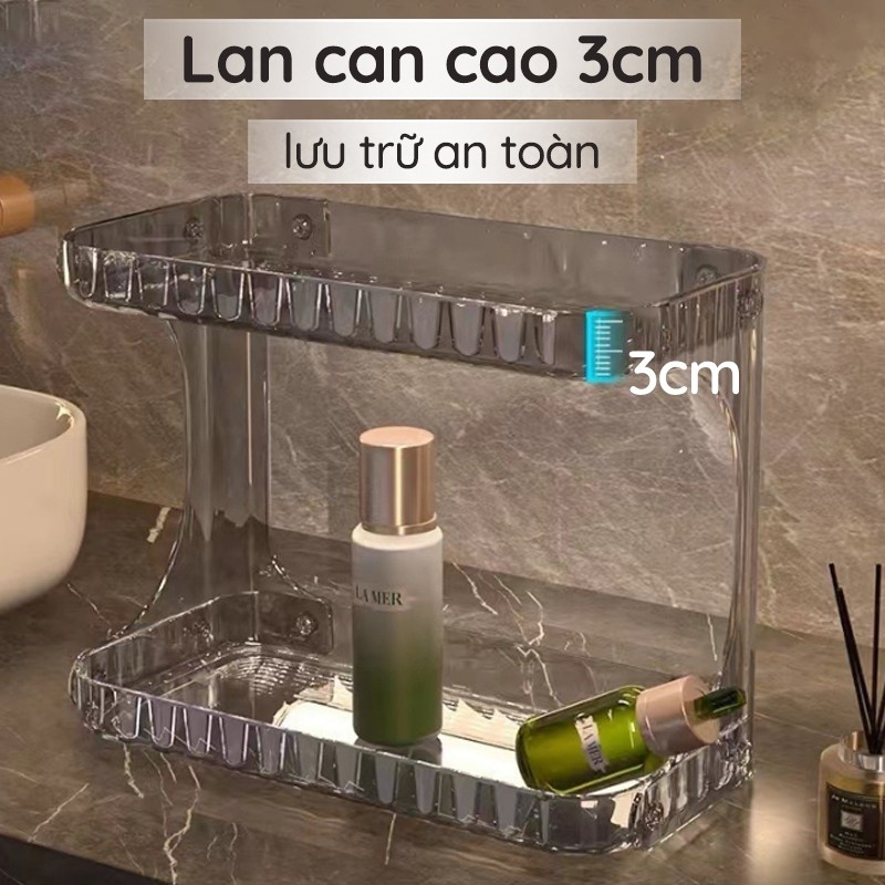 [SẴN] Kệ Đựng Mỹ Phẩm 2 Tầng Nhựa Mica Trong Suốt, Kệ Để Đồ Nhà Tắm Để Bàn Trang Điểm Sang Trọng | BigBuy360 - bigbuy360.vn