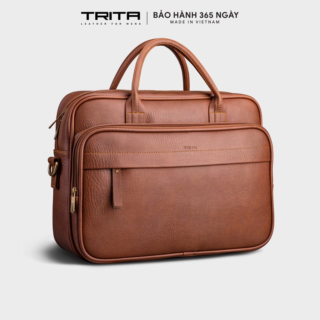 Cặp công sở Trita (Thời trang nam đựng vừa laptop 14.6 inch - Cặp da TCA10)