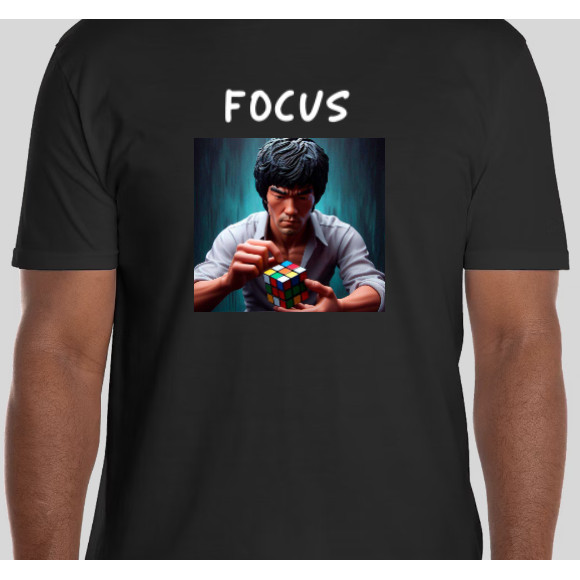 Áo thun Bruce Lee Rubiks Cube Focus Động lực