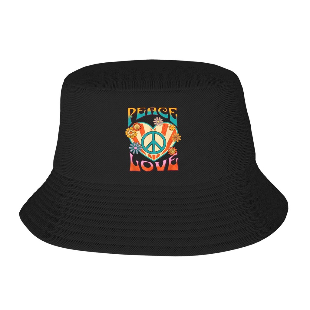 Retro Peace Love Peace Sign 60S 70S Mũ ngư dân
