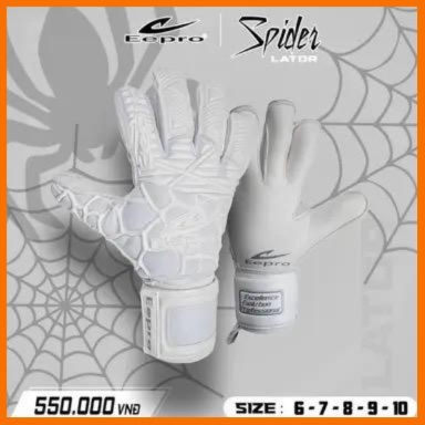 Găng tay thủ môn Eepro Spider - có xương ngón tay ,bắt bóng dính - hàng phân phối chính hãng