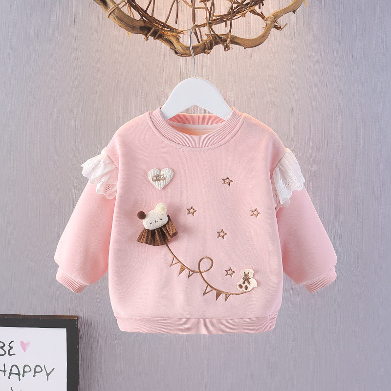 Bé Gái Áo Lông Cừu Mỏng Quần Áo Mùa Đông Sang Trọng Cho Bé Thu Đông Đáy Áo Sơ Mi 6 Trẻ Sơ Sinh Tập Đ