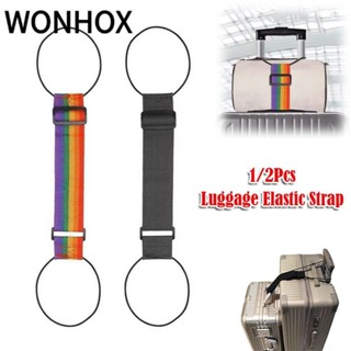 WONHOX 1 / 2 Dây đeo đàn hồi hành lý, Dây nối hành lý di động đa năng, Dây đeo đóng gói hành lý có thể điều chỉnh Phụ kiện Luggag