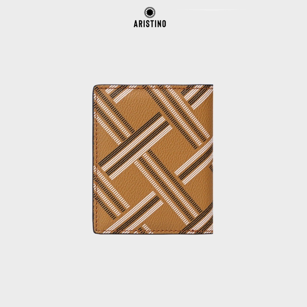 Ví Ngang Nam Aristino chất liệu da bò cao cấp, họa tiết Đan Lát - AWE0240Z4