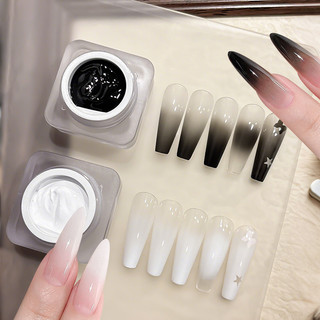  Đen Trắng Pat Tranh Gel Sơn Móng Tay Sơn Móng Tay Nghệ Thuật Gradient Slap Màu DIY Thiết Kế Ngâm Tắt Hoa Nhanh Sơn Khắc 