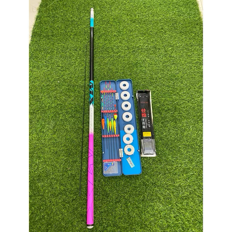 Combo Cần Câu Tay MX 5H Kèm Đầy Đủ Phụ Kiện Câu Đơn Câu Đài Giá Rẻ Học Sinh- Cần Câu Đài Đánh Tổng H