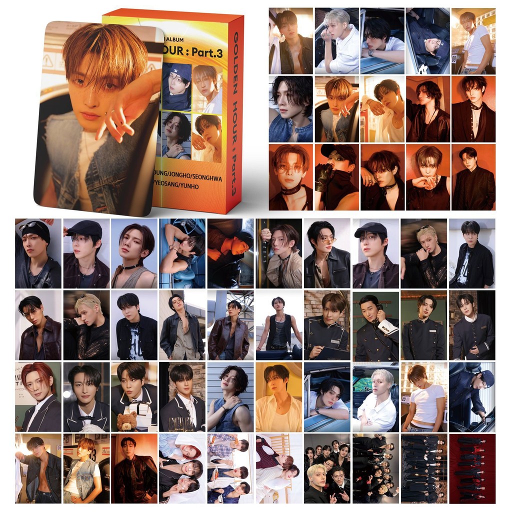 55 Chiếc ATEEZ Golden Hour Part.3 Lomo Cards Ice On My Teeth BIRTHDAY Photocards Hongjoong Seonghwa 