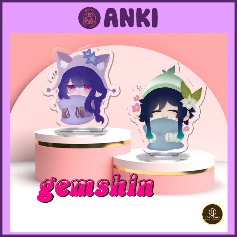 (Ôm gối ngủ) Standee chibi nhân vật game Genshin Impact Gaiden Shogun, Zhongli, Venti, Nahida-ĐH