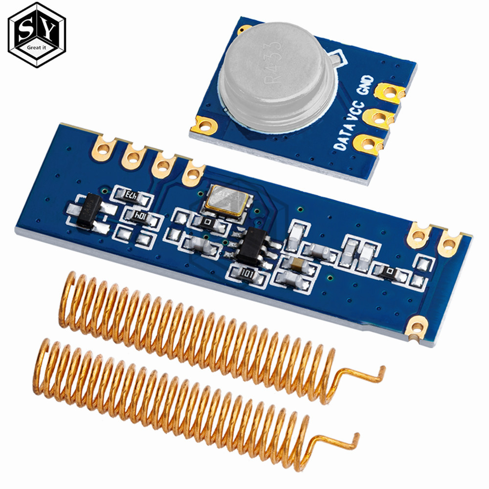 1 Bộ 433 MHz Bộ mô-đun không dây 100 mét Bộ phát ASK STX882 + Bộ thu ASK SRX882 + 2 chiếc Ăng-ten lò