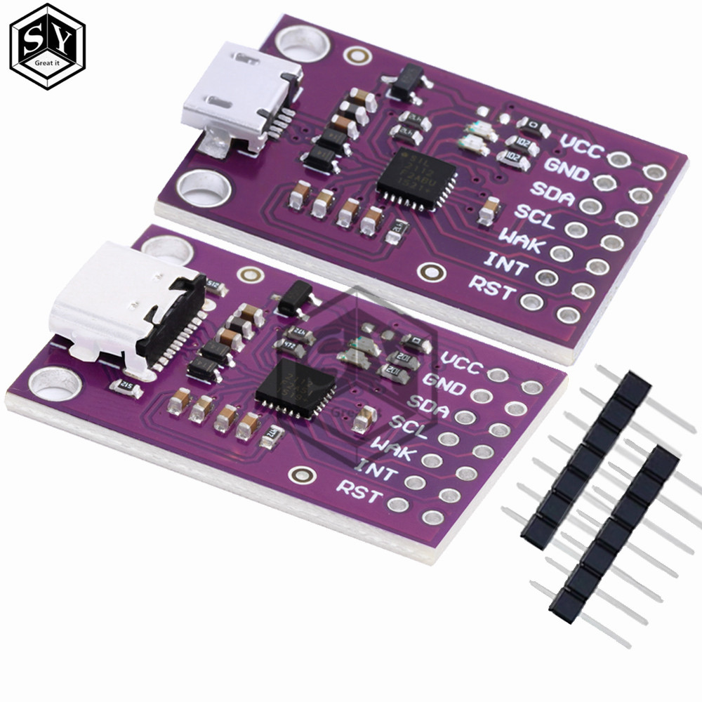 CP2112 Debug Board USB sang SMBus I2C Mô-đun giao tiếp 2.0 MicroUSB 2112 Bộ đánh giá cho Mô-đun cảm 