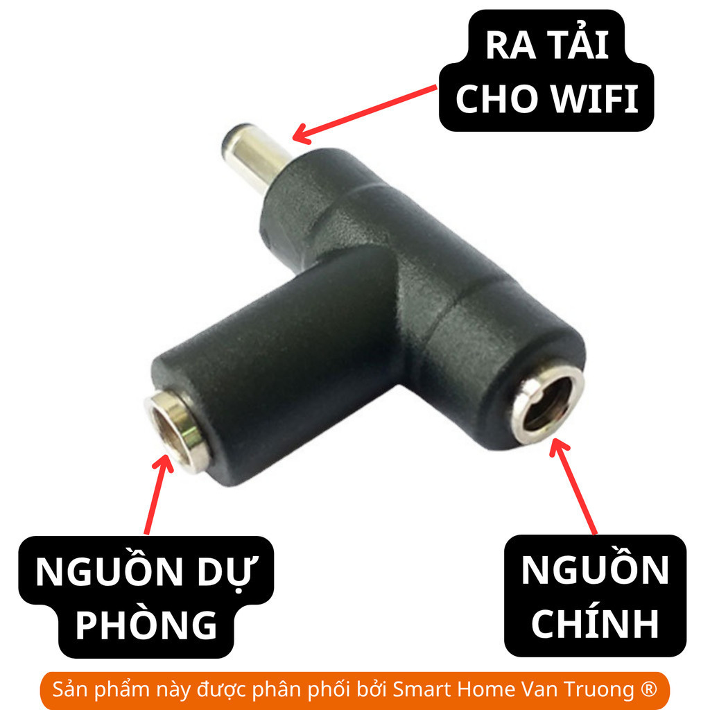 Jack chuyển đổi nhanh cho lưu điện Wifi, Modem, Router UPS 12V - Cúp điện vẫn có wifi